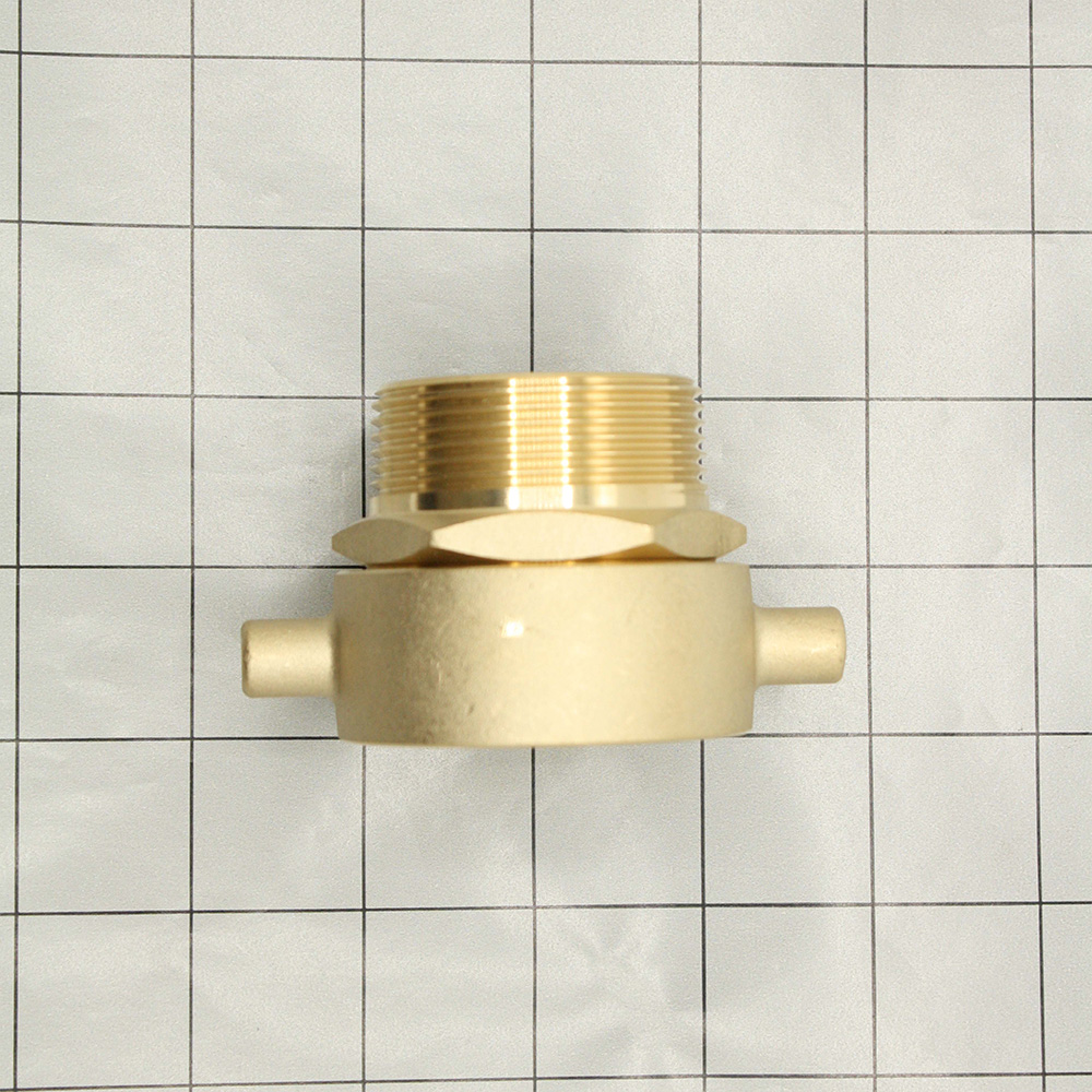 2-1/2" Female NH/NST X 2" Male NPT Brass Swivel Fire Hose / Hydrant Adapter with Pin Lug - W05