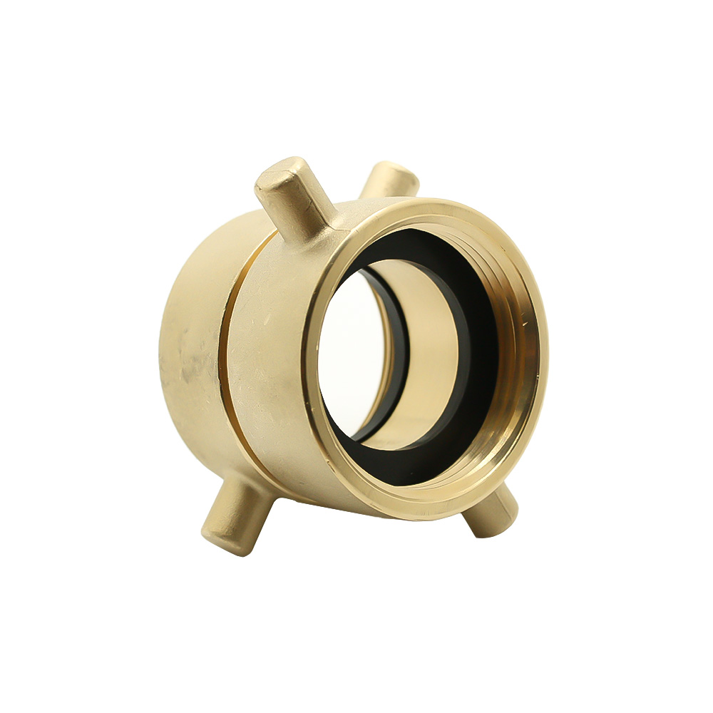 1-1/2" Female NH/NST X 1-1/2" Female NPSH Brass Double Swivel Fire Hose / Hydrant Adapter with Pin Lug - W03