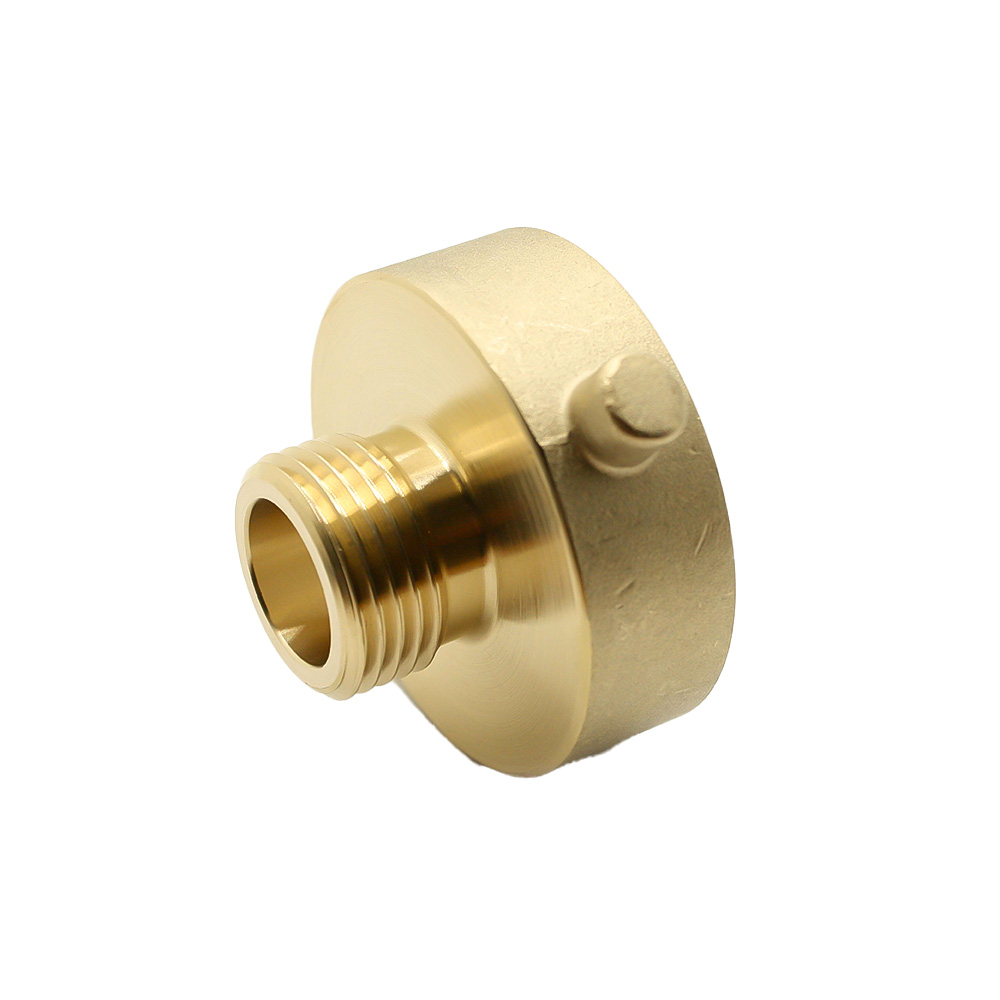 2-1/2" Female NH/NST X 3/4" Male GHT Brass Rigid Fire Hose / Hydrant Reducer Adapter with Pin Lug - W02