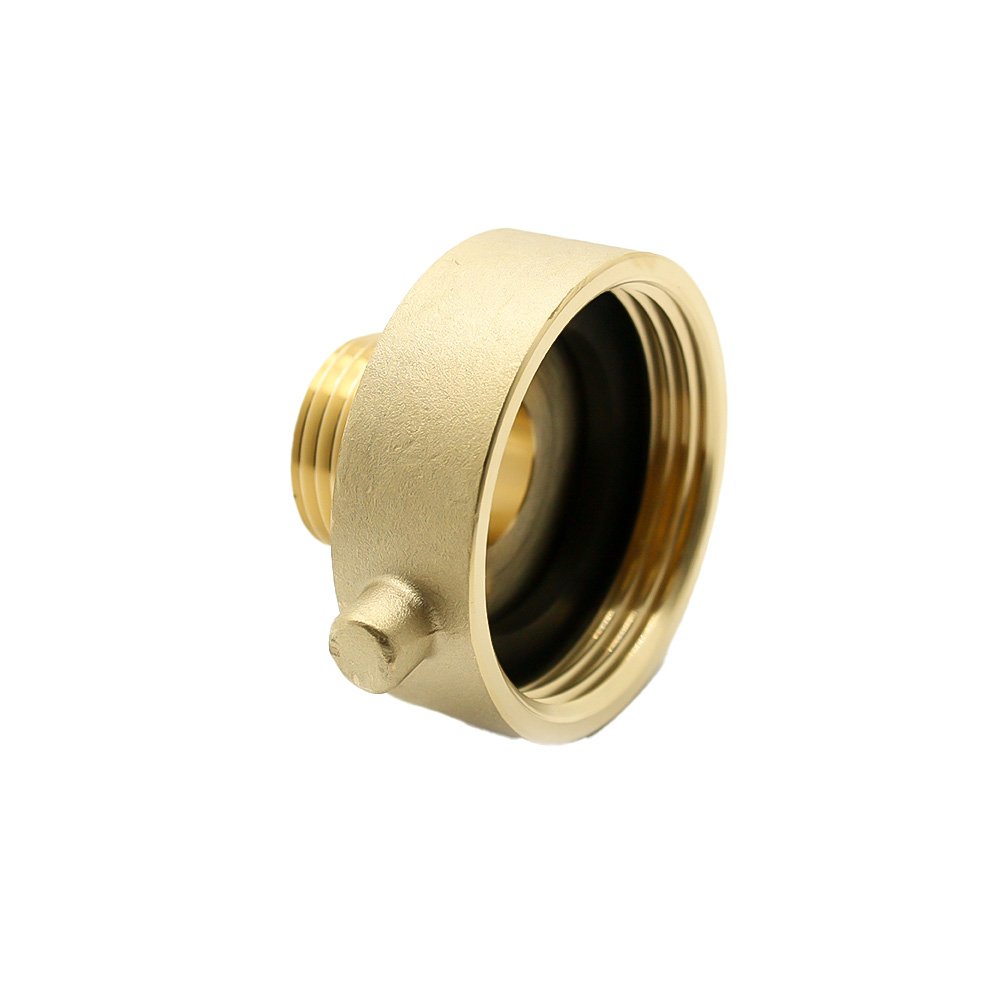 2-1/2" Female NH/NST X 1-1/2" Male NH/NST Brass Rigid Fire Hose / Hydrant Reducer Adapter with Pin Lug - W04