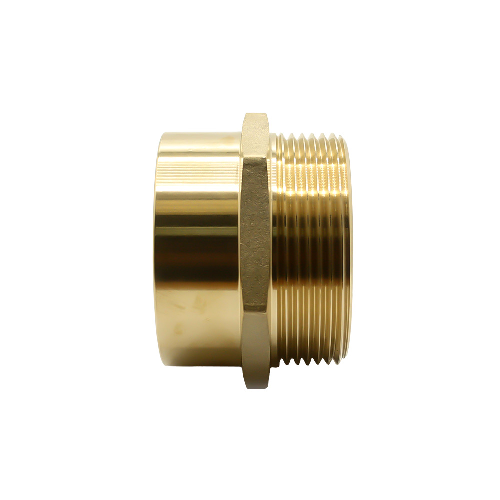 2-1/2" Female NH/NST X 2-1/2" Male NPT Brass HEX Fire Hose / Hydrant Adapter - W03
