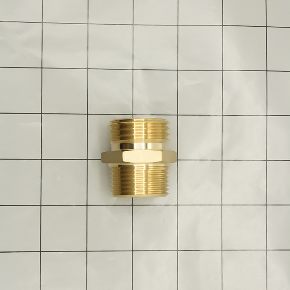1-1/2" Male NPT X 1-1/2" Male NPSH Brass HEX Fire Hose / Hydrant Adapter - W04