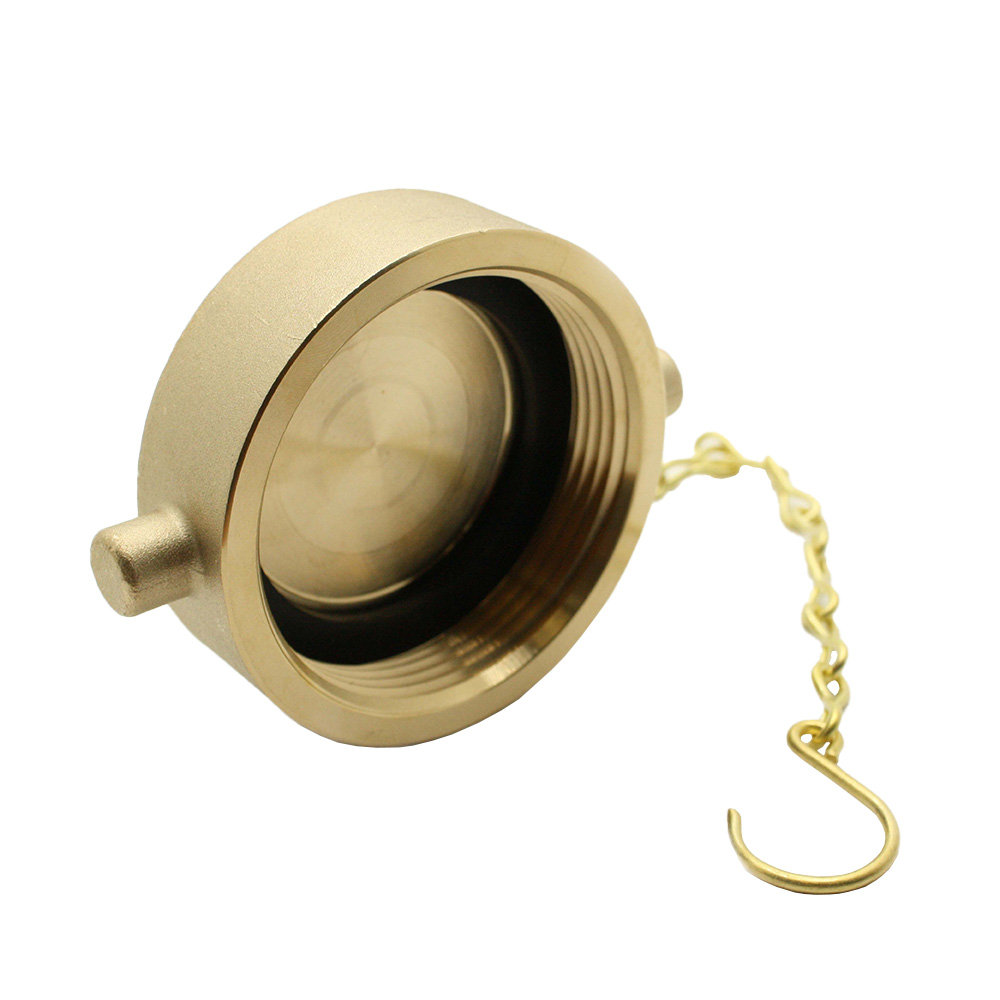 2-1/2" NH/NST Brass Cap with Chain - Pin Lug - W03