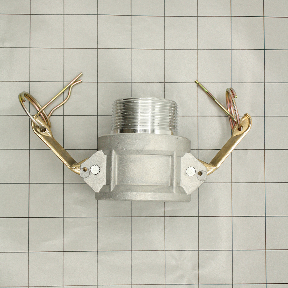 2-1/2" Female Camlock Coupler x 2-1/2" Male NPT Aluminum Fitting with Brass Handles - Style B - W06