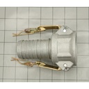 2" Female Camlock Coupler x 2" Hose Barb Aluminum Fitting with Brass Handles - Style C - W05