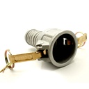 3" Female Camlock Coupler x 3" Hose Barb Aluminum Fitting with Brass Handles - Style C - W04