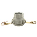 3" Female Camlock Coupler x 3" Female NPT Aluminum Fitting with Brass Handles - Style D - W04
