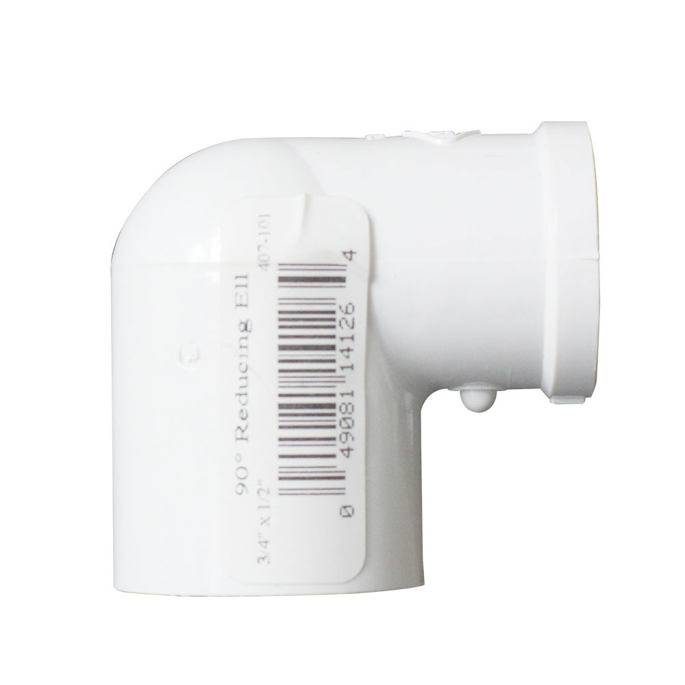 3/4" x 1/2" Slip x Threaded PVC 90 Degree Elbow SCH40 - W02