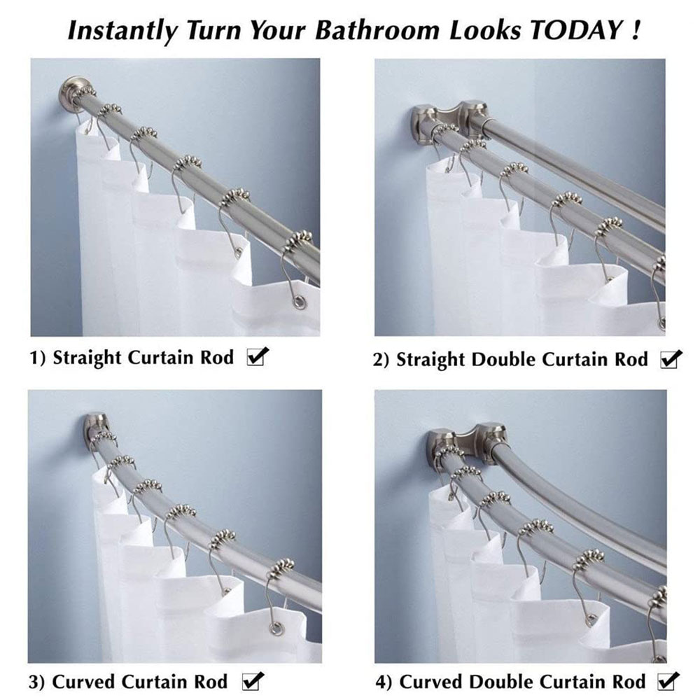Shower Curtain Rings Hooks-[12/PACK] - W02