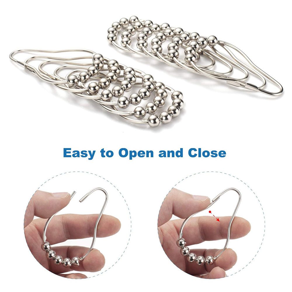 Shower Curtain Rings Hooks-[12/PACK] - W05