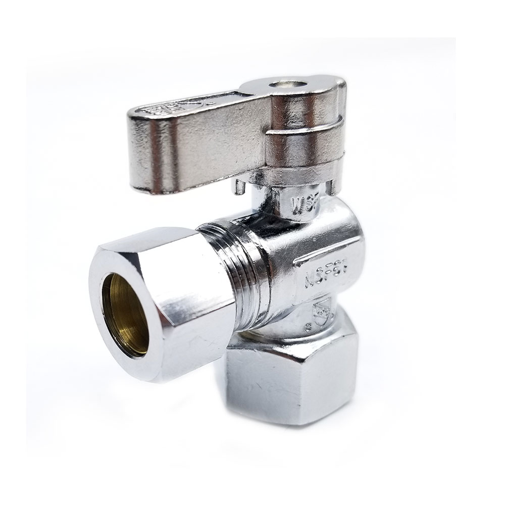 6461-T 1/2" FIP x 1/2" Comp. Quater-Turn Angle Stop Valve (4402461) - W02