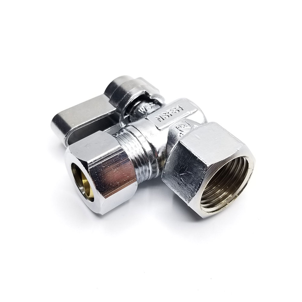 6461-T 1/2" FIP x 1/2" Comp. Quater-Turn Angle Stop Valve (4402461) - W03