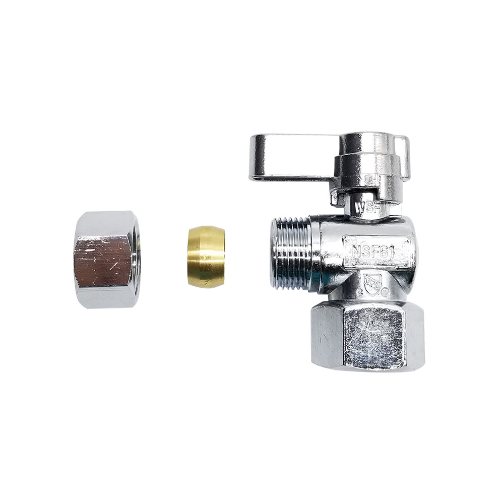 6461-T 1/2" FIP x 1/2" Comp. Quater-Turn Angle Stop Valve (4402461) - W04