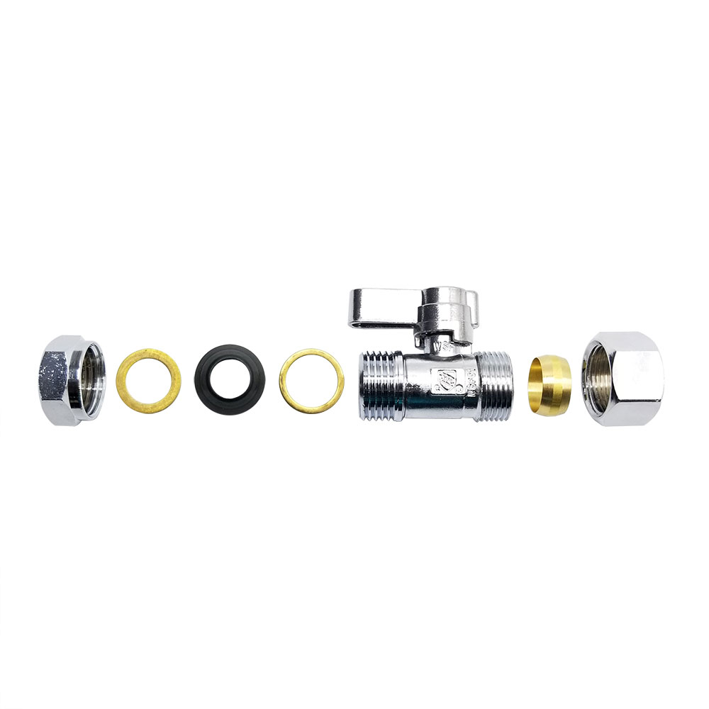 6470-T 5/8" Comp x 3/8" Comp Quater-Turn Straight Stop Valve (4402470) - W04