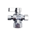 6478-T 1/2" FIP x 3/8" Comp x 1/4" Comp Quater-Turn Angle Stop Valve (4402478) - W02