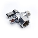 6478-T 1/2" FIP x 3/8" Comp x 1/4" Comp Quater-Turn Angle Stop Valve (4402478) - W04