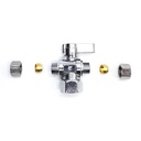6479-T 1/2" FIP x 3/8" Comp x 3/8" Comp Quater-Turn Angle Stop Valve (4402479) - W04