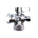 6483-T 1/2" FIP x 1/2" Slip Joint x 1/4" Comp Quater-Turn Angle Stop Valve (4402483 & 2483-T) - W03