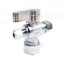 6486-T 5/8" Comp x 3/8" Comp x 1/4" Comp Quater-Turn Angle Stop Valve (4402486) - W02