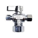 6486-T 5/8" Comp x 3/8" Comp x 1/4" Comp Quater-Turn Angle Stop Valve (4402486) - W03