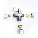 6487-T 5/8" Comp x 3/8" Comp x 3/8" Comp Quater-Turn Angle Stop Valve (4402487) - W03