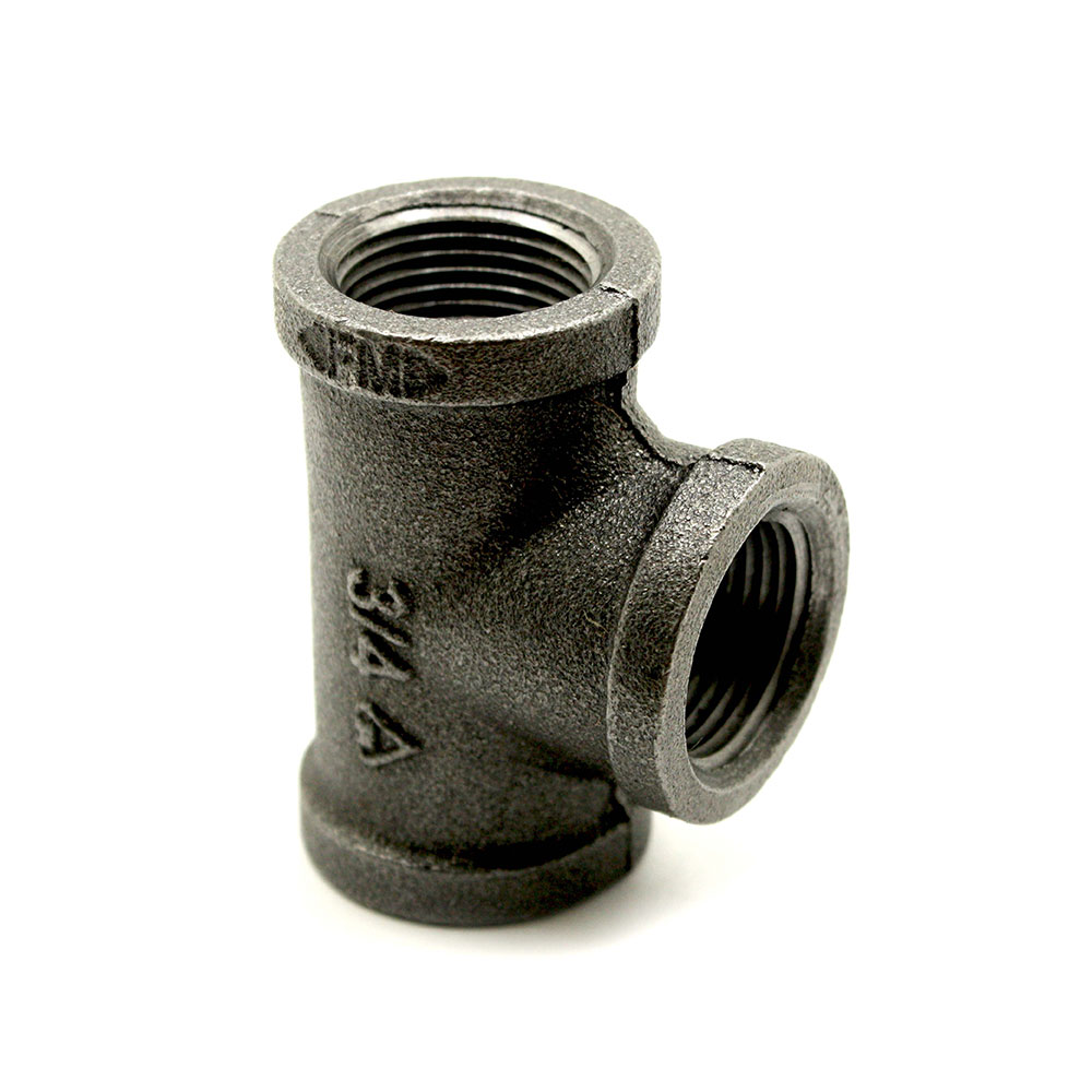 1/2"  Black Steel Tee - W03
