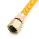 8694-T,  5/8" OD  X 1/2" ID - 1/2" MIP x 1/2" FIP , 24  in Length  YELLOW GAS FLEX with GASTOP VALVE  - W04