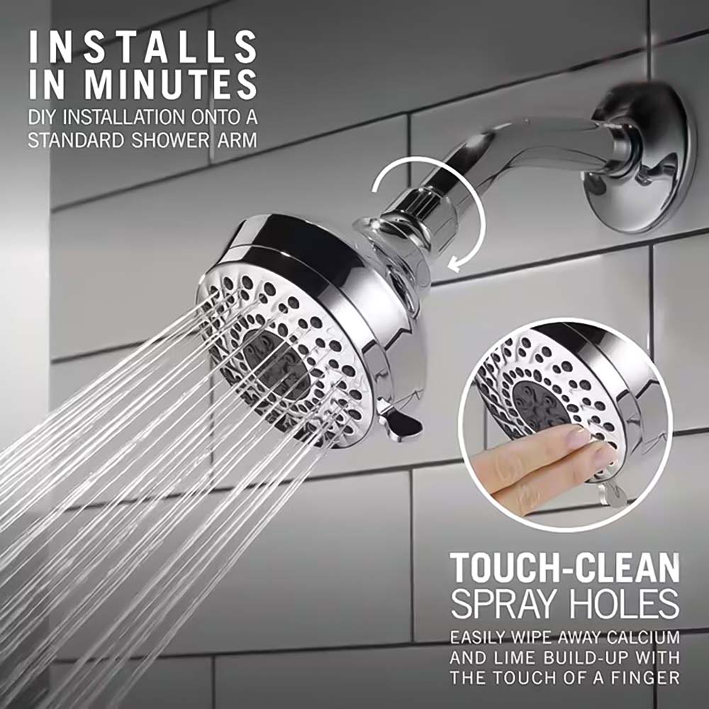 6 Pattern Multi-Function Shower Head - Chrome - W03