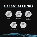 5 Pattern Multi-Function Shower Head - Chrome - W04