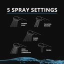5 Pattern Multi-Function Shower Handheld Set - Chrome - W02