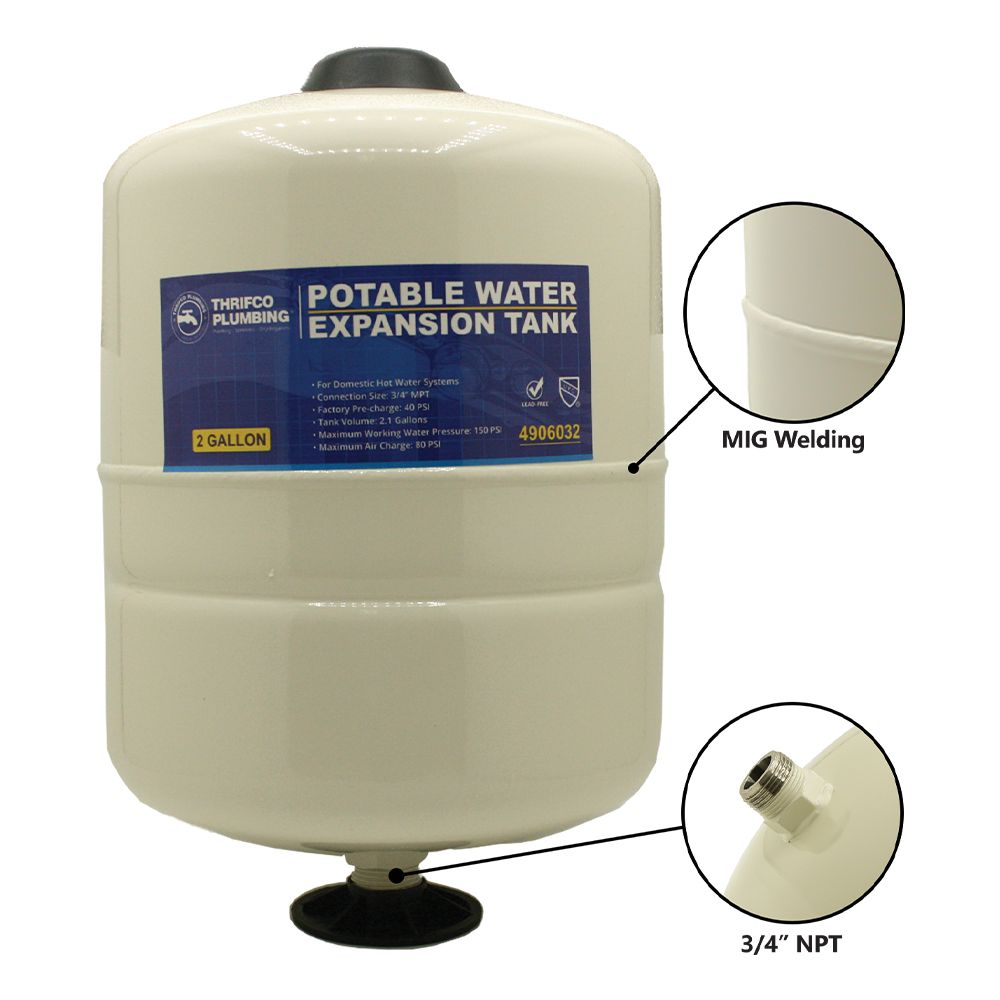 2.1 Gal.  Potable Water Expansion Tank for Water Heater - W07