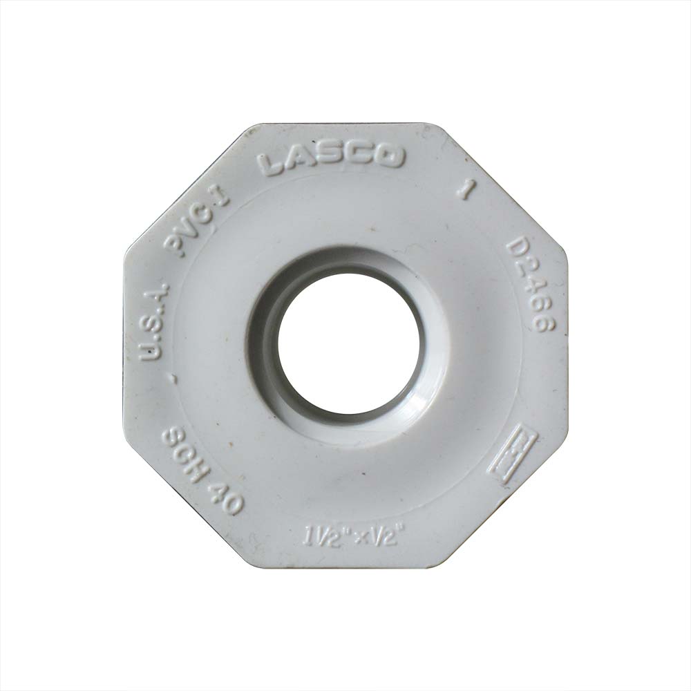 1-1/2" x 1/2" Slip x Threaded PVC Bushing SCH40 - W03
