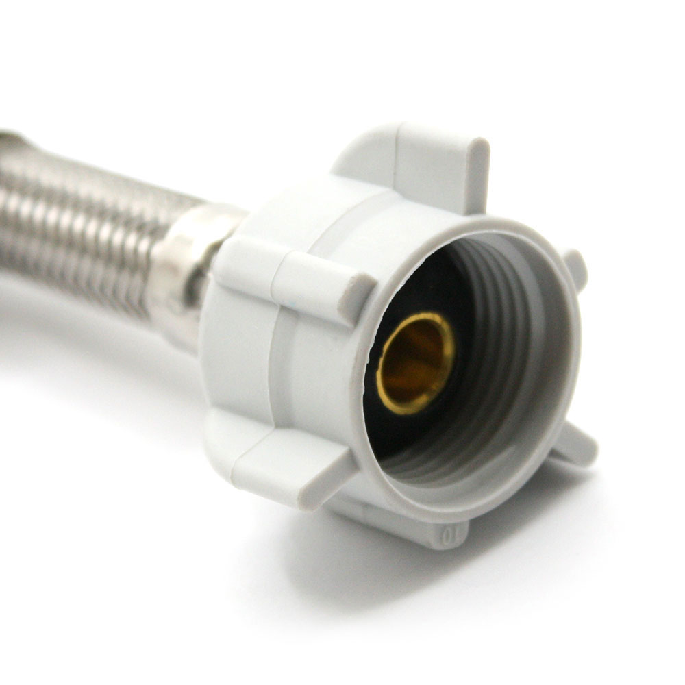 American Standard Nut x 7/8" Ballcock Nut x 16" Long Stainless Steel Braided Toilet Riser  - W02