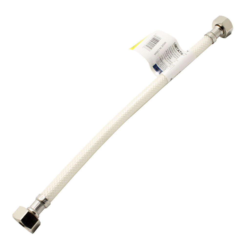 1/2" FIP x 1/2" FIP  x 12" Long Flexible Braided PVC Faucet Riser - W02