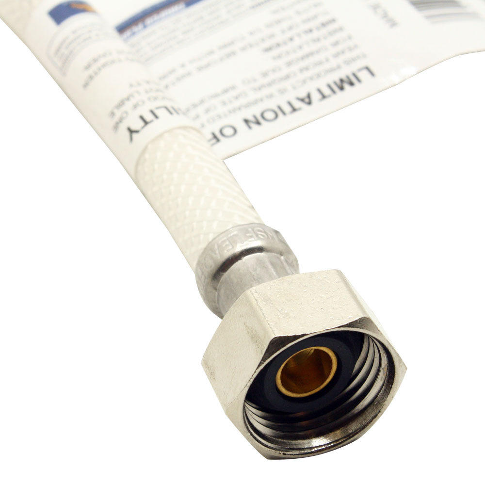 3/8" Comp x 1/2" FIP x 12" Long Flexible Braided PVC Faucet Riser - W02