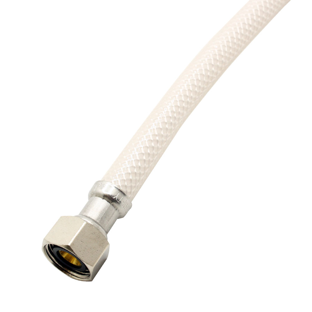 1/2" Comp x 1/2" FIP x 16" Long Flexible Braided PVC Faucet Riser - W03