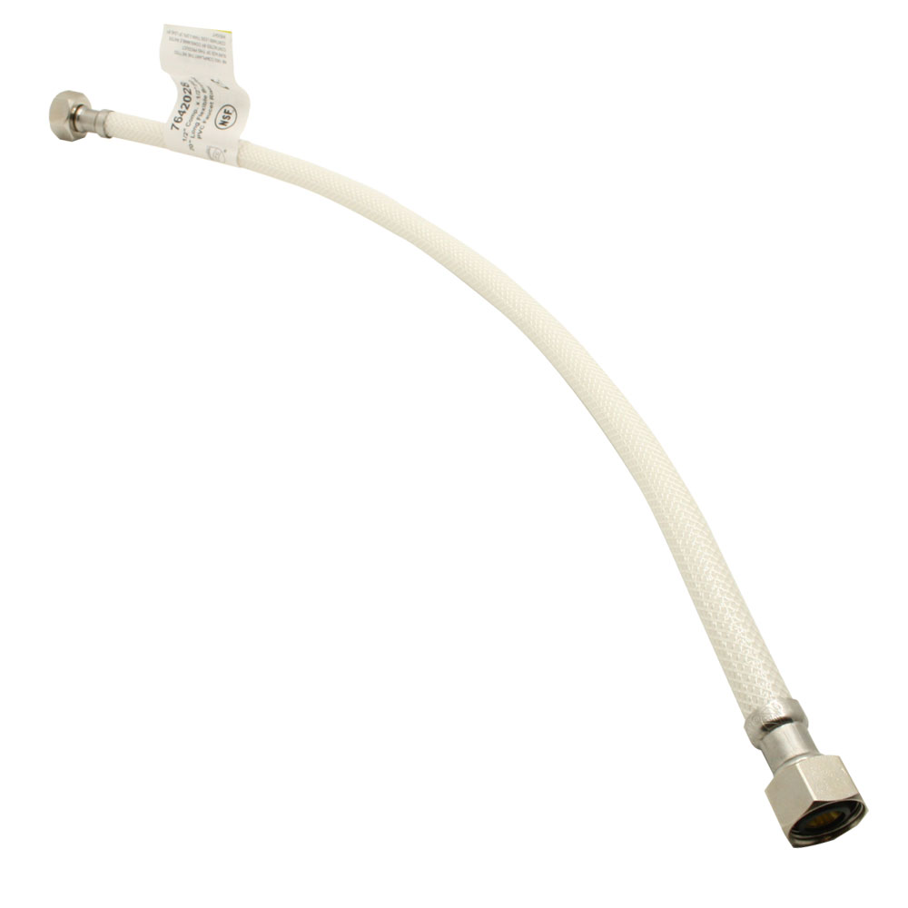 1/2" Comp x 1/2" FIP x 20" Long Flexible Braided PVC Faucet Riser - W02