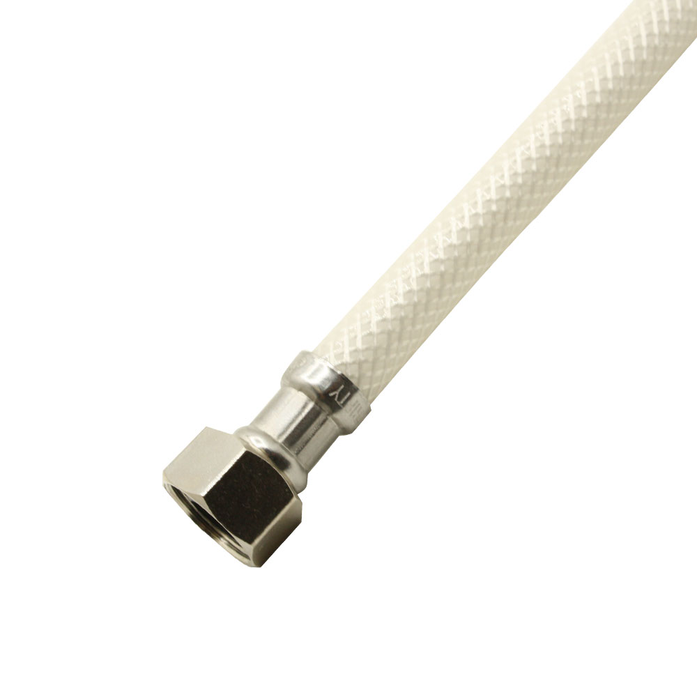 1/2" Comp x 1/2" FIP x 20" Long Flexible Braided PVC Faucet Riser - W04