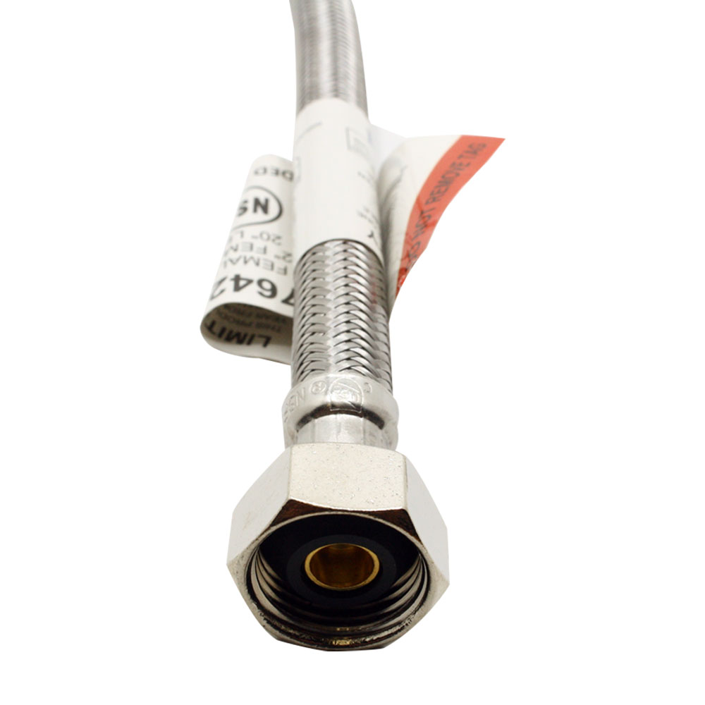 1/2" Comp x 1/2" FIP x 20" Long Stainless Steel Faucet Riser - W04