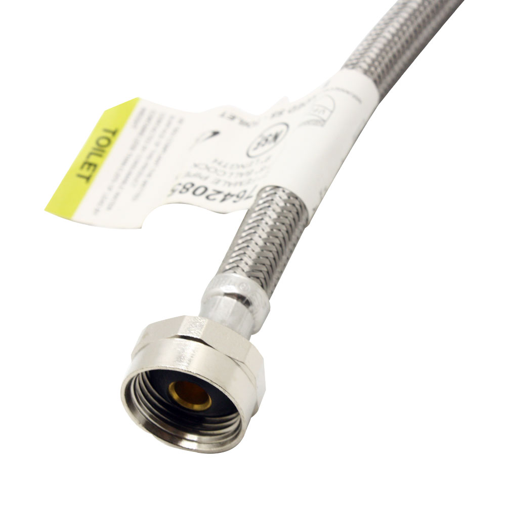1/2" FIP x 7/8" Ballcock x 9" Long Stainless Steel Toilet Riser - W03