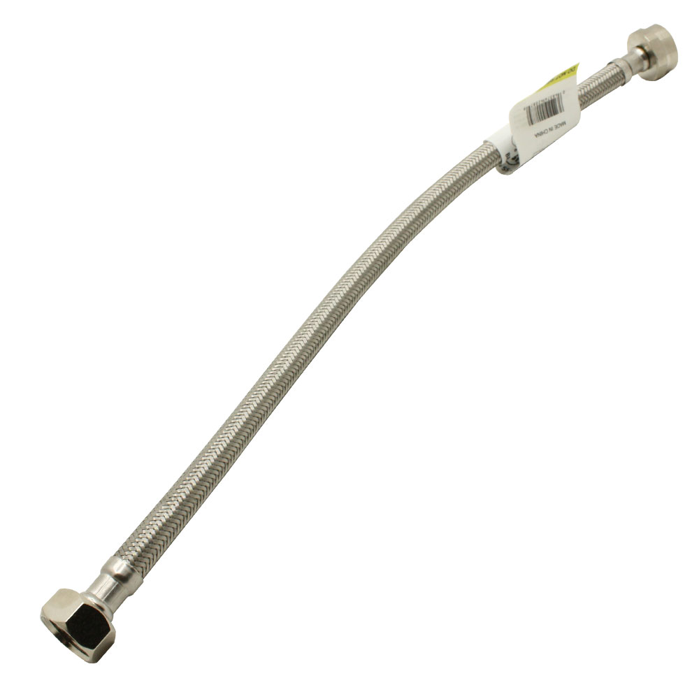 1/2" FIP x 7/8" Ballcock x 16" Long Stainless Steel Toilet Riser - W02