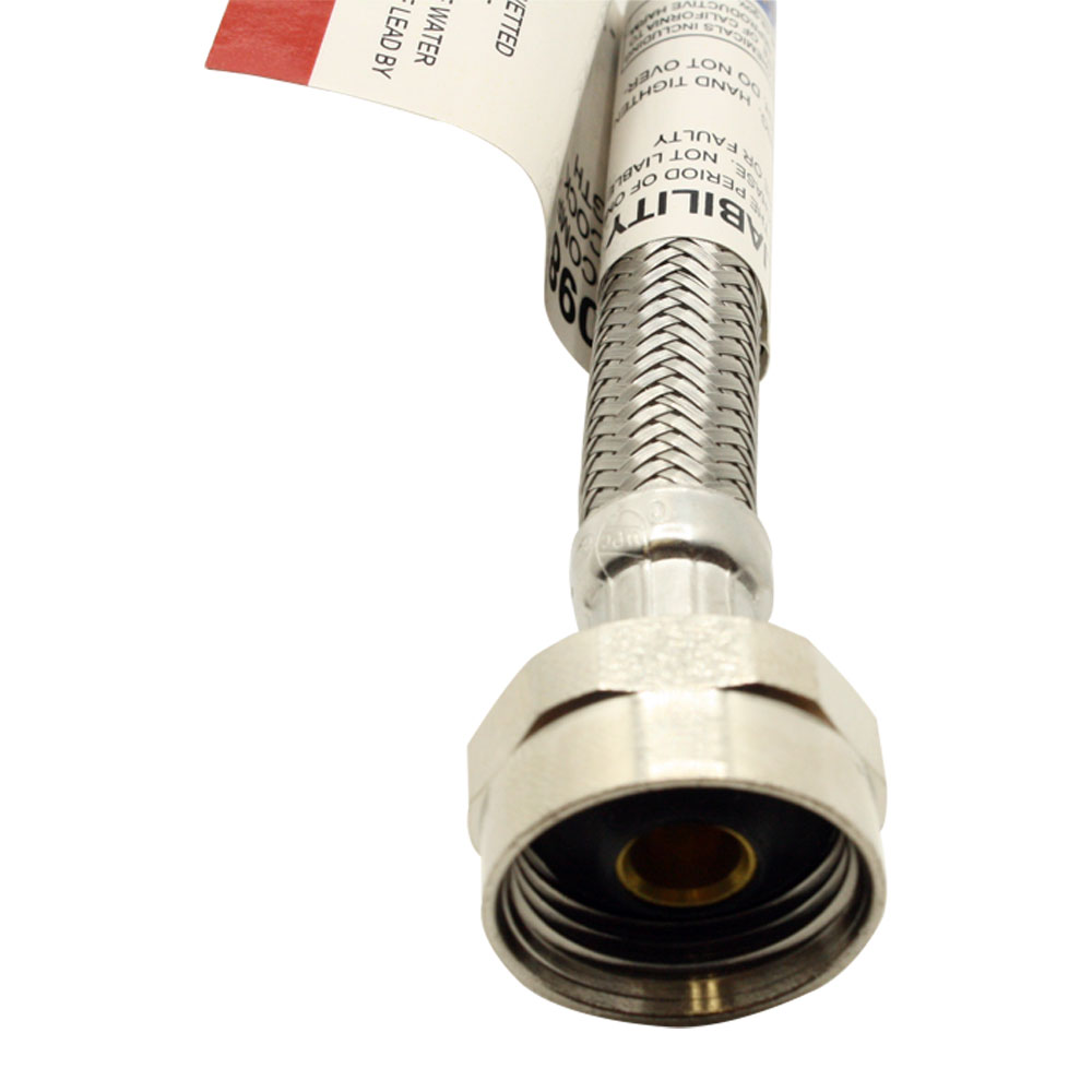 1/2" Comp x 7/8" Ballcock x 20" Long Stainless Steel Toilet Riser - W02