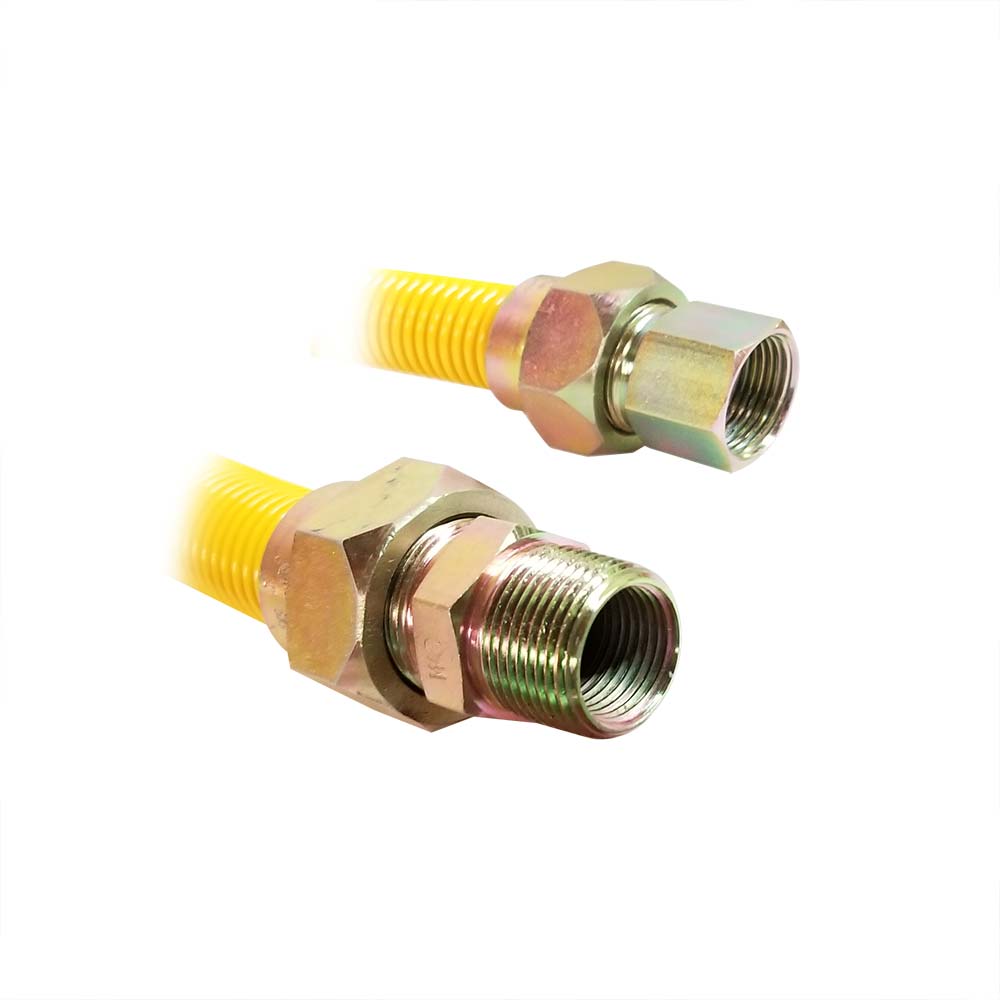 1" O.D. x 3/4" I.D. x 48" Long Mobile Home Flexible Gas Connector - 3/4" FIP x 3/4" MIP - W02