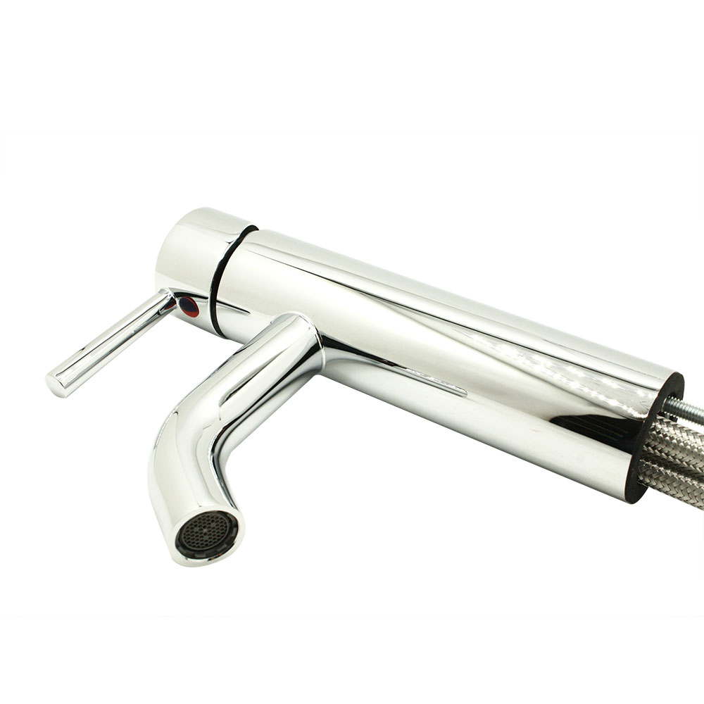 Single Handle Bathroom Faucet with Deck Plate – Brilliant Chrome - W010