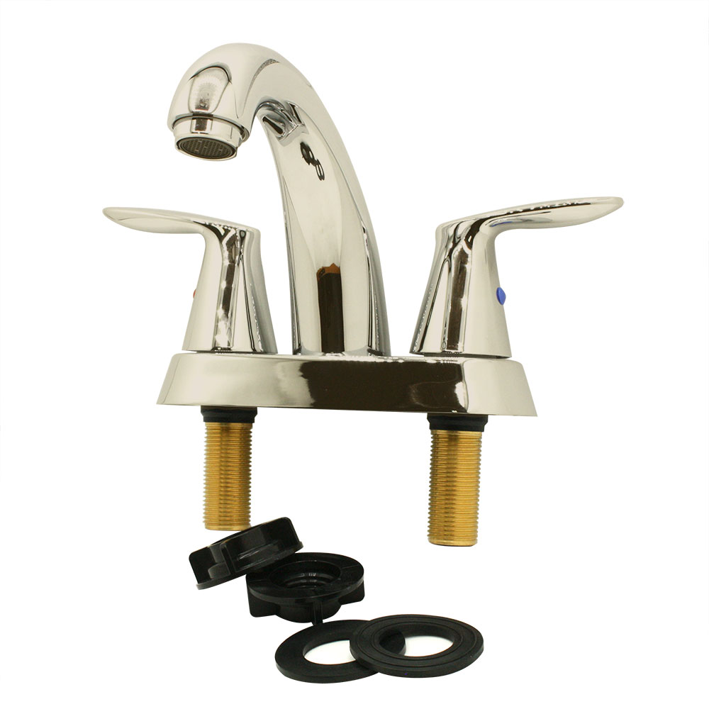 4 in. Centerset 2-Handle Bathroom Faucet – Brushed Nickel - W04