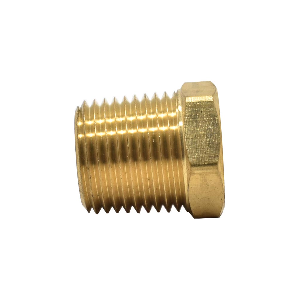 1/2" MPT x 3/8" FPT Brass Hex Bushing Reducer - 25 Pack Bulk - W03