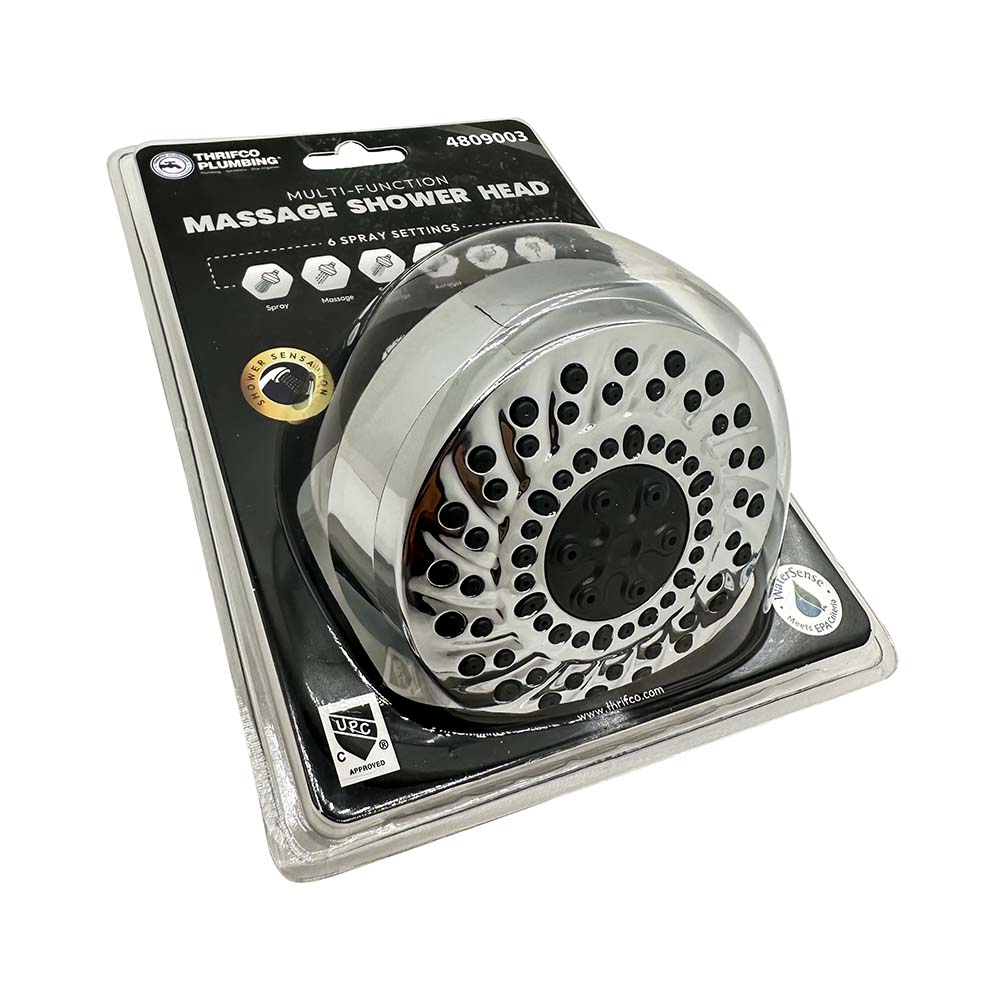 6 Pattern Multi-Function Shower Head - Chrome - W06