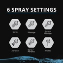 6 Pattern Multi-Function Shower Head - Chrome - W07