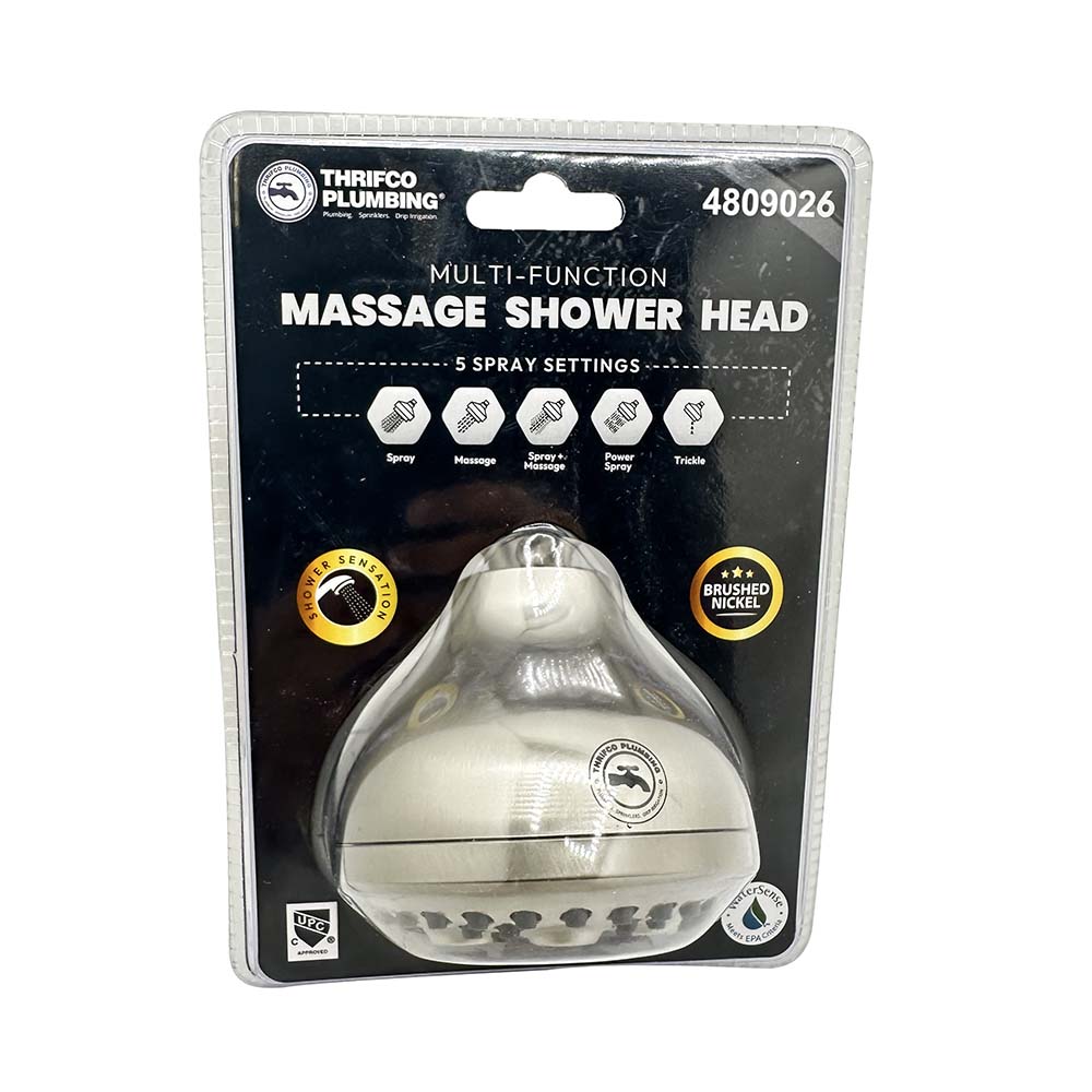 5 Pattern Multi-Function Shower Head - Brushed Nickel - W02
