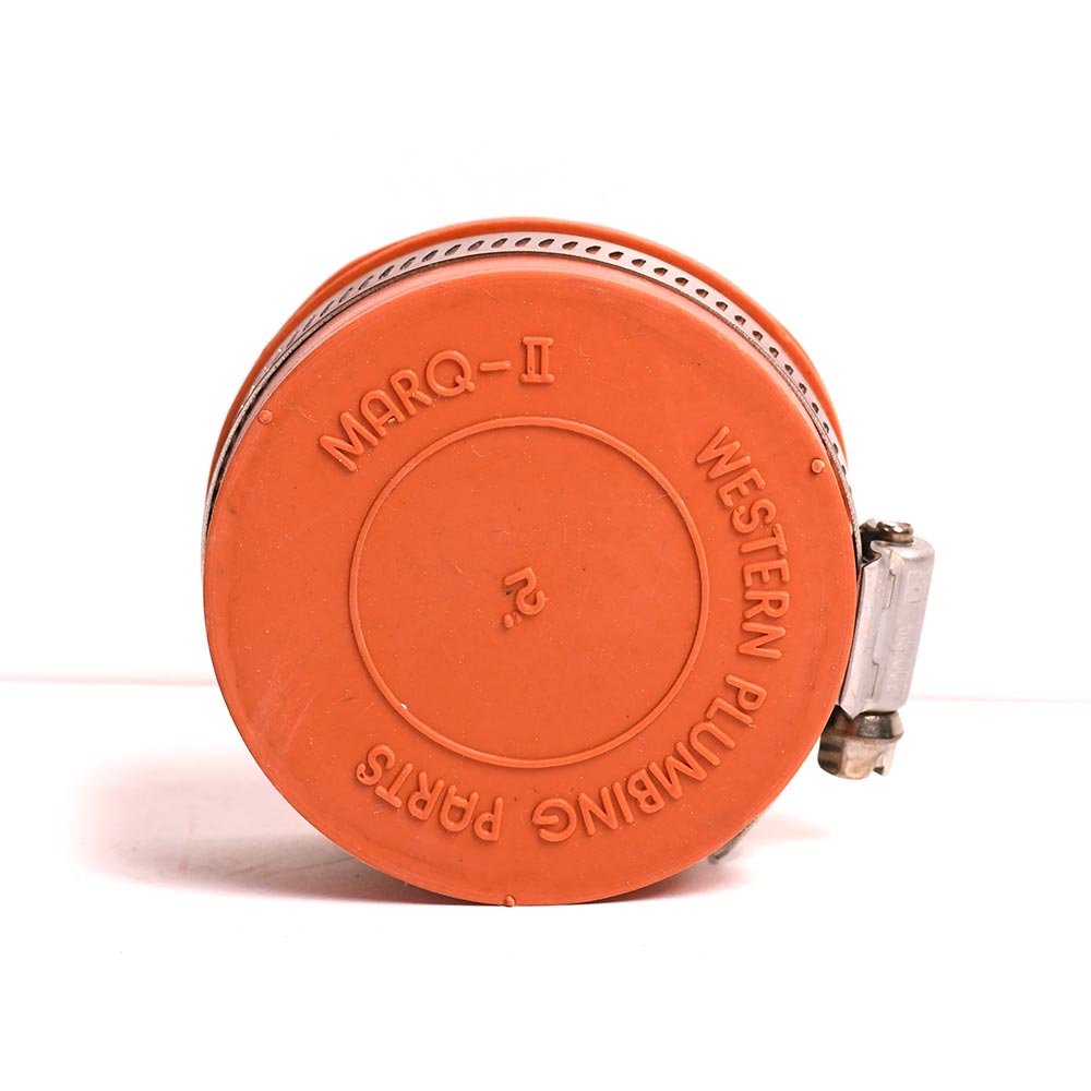 2" Rubber Test Cap with Clamp - Red - W02